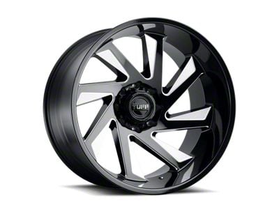 Tuff A.T. T1B Gloss Black with Milled Spokes 6-Lug Wheel; Left Directional; 22x12; -45mm Offset (22-26 Bronco Raptor)