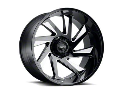Tuff A.T. T1B Gloss Black with Milled Spokes 6-Lug Wheel; Right Directional; 22x12; -45mm Offset (22-26 Bronco Raptor)