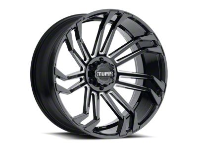 Tuff A.T. T21 Gloss Black with Milled Spokes 6-Lug Wheel; 22x12; -45mm Offset (22-26 Bronco Raptor)