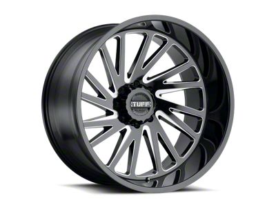 Tuff A.T. T2A Gloss Black Milled 6-Lug Wheel; Right Directional; 22x12; -45mm Offset (22-26 Bronco Raptor)