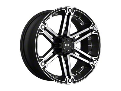Tuff A.T. T01 Flat Black with Machined Face Wheel; 20x9; -13mm Offset (20-25 Jeep Gladiator JT)