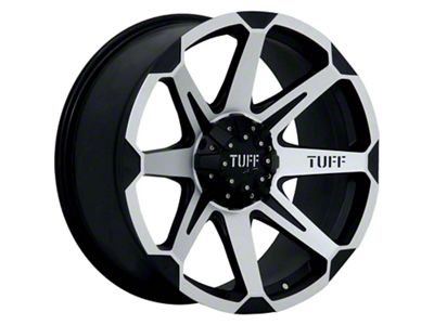 Tuff A.T. T05 Flat Black with Machined Face Wheel; 22x10; -20mm Offset (18-25 Jeep Wrangler JL)