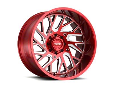 Tuff A.T. T4B Candy Red with Milled Spoke Wheel; 26x14; -72mm Offset (18-25 Jeep Wrangler JL)
