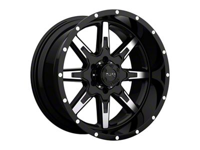 Tuff A.T. T15 Gloss Black with Machined Face 6-Lug Wheel; 20x10; -19mm Offset (22-25 Tundra)