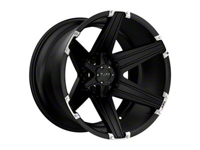 Tuff A.T. T12 Satin Black with Brushed Inserts 6-Lug Wheel; 20x12; -45mm Offset (21-25 Bronco, Excluding Raptor)