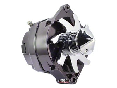 Tuff Stuff Performance Alternator with 6-Groove Bullet Pulley; 100 AMP; Black Chrome (80-82 4.2L Jeep CJ7)