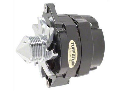 Tuff Stuff Performance Alternator with 6-Groove Bullet Pulley; 100 AMP; Stealth Black (83-86 4.2L Jeep CJ7; 84-86 2.5L Jeep CJ7)
