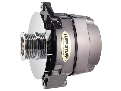 Tuff Stuff Performance Alternator with 6-Groove Pulley; 100 AMP; Black Chrome (80-82 4.2L Jeep CJ7)