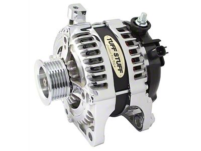 Tuff Stuff Performance Alternator with 6-Groove Pulley; 250 Amp; Chrome (07-11 3.8L Jeep Wrangler JK)
