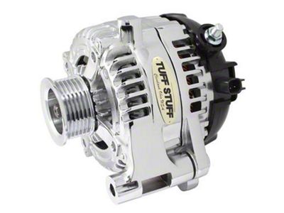 Tuff Stuff Performance Alternator with 6-Groove Pulley; 250 Amp; Chrome (12-18 3.6L Jeep Wrangler JK)