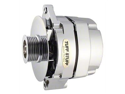 Tuff Stuff Performance Alternator with 6-Groove Serpentine Pulley; 100 AMP; Chrome (80-82 4.2L Jeep CJ7)