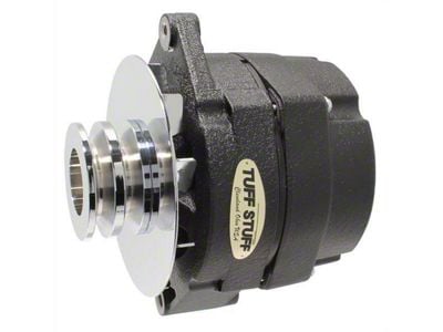 Tuff Stuff Performance Alternator with Double Groove Pulley; 140 AMP; Wrinkle Black (80-82 4.2L Jeep CJ7)