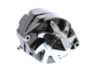 Tuff Stuff Performance Alternator with V-Groove Bullet Pulley; 140 AMP; Black Chrome (80-82 4.2L Jeep CJ7)