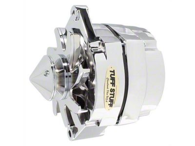 Tuff Stuff Performance Alternator with V-Groove Bullet Pulley; 140 AMP; Chrome (80-82 4.2L Jeep CJ7)