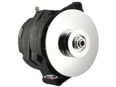 Tuff Stuff Performance Alternator with V-Groove Pulley; 100 AMP; Wrinkle Black (80-82 4.2L Jeep CJ7)