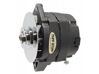 Tuff Stuff Performance 1-Wire Alternator with Single Groove Pulley; 140 AMP; Wrinkle Black (76-86 5.0L Jeep CJ7)