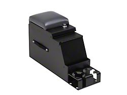 Tuffy Security Products Deluxe Stereo Center Security Console; 8-Inch; Black with Gray Armrest (Universal; Some Adaptation May Be Required)