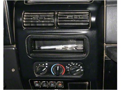 Tuffy Security Products Stereo Dash Cutout Cover Plate; Black (87-95 Jeep Wrangler YJ)