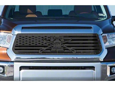 1-Piece Steel Upper Grille Overlay; Liberty or Death (14-17 Tundra)