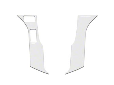 2-Button Steering Wheel Accent Trim; Gloss White (14-21 Tundra)
