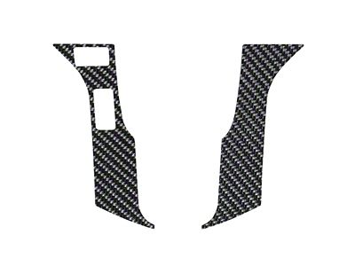 2-Button Steering Wheel Accent Trim; Raw Carbon Fiber (14-21 Tundra)