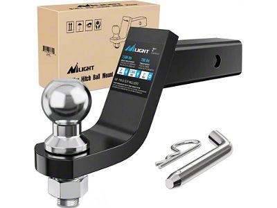 2-Inch Receiver Hitch Ball Mount with 2-Inch Ball; 4-Inch Drop