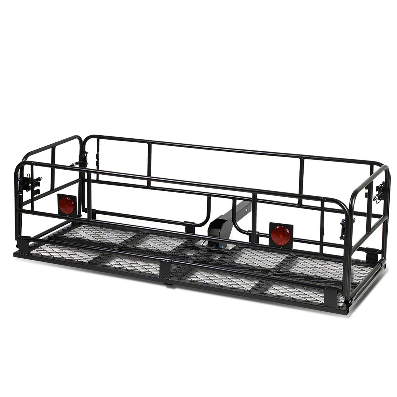 Tundra 2-Inch Receiver Hitch Mounted Collapsable Cargo Rack; Black ...