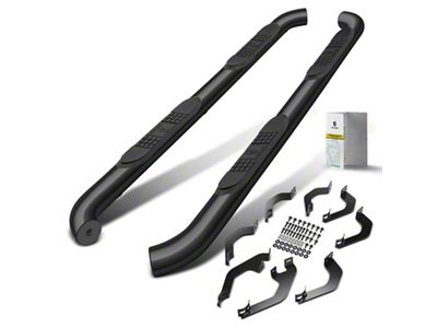 3-Inch Round Side Step Bars; Black (22-25 Tundra CrewMax)