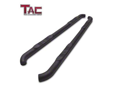 3-Inch Round Side Step Bars; Textured Black (07-21 Tundra Double Cab)