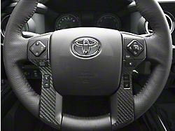 4-Button Steering Wheel Accent Trim; Raw Carbon Fiber (14-21 Tundra)