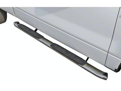 4-Inch Oval 4X Series Side Step Bars; Stainless Steel (22-25 Tundra Double Cab)