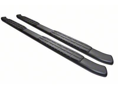 4-Inch Oval 4X Series Side Step Bars; Textured Matte Black (22-25 Tundra Double Cab)