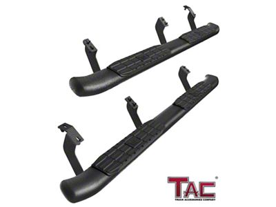 4.25-Inch PNC Oval Side Step Bars; Textured Black (07-21 Tundra Double Cab)