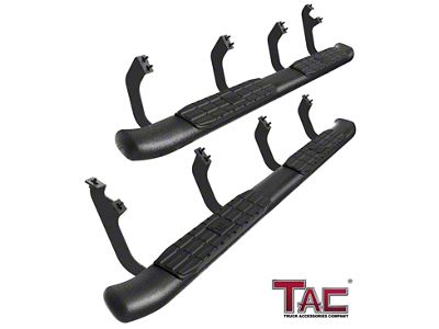 4.25-Inch PNC Oval Side Step Bars; Textured Black (22-25 Tundra CrewMax)