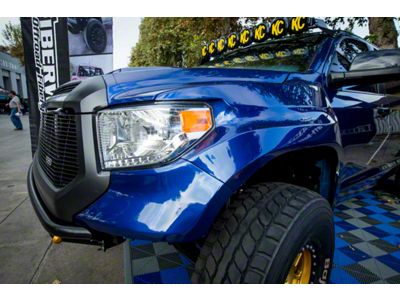 4.50-Inch Bulge Fenders with Bumper Caps; Fiberglass (14-21 Tundra)