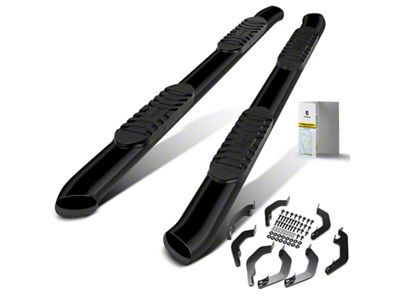 5-Inch Oval Bent Side Step Bars; Black (22-25 Tundra Double Cab)