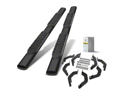 5-Inch Oval Straight Side Step Bars; Black (22-25 Tundra CrewMax)