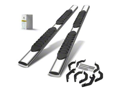 5-Inch Oval Straight Side Step Bars; Chrome (22-25 Tundra CrewMax)