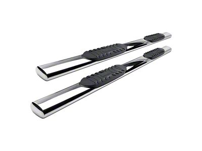 5-Inch Oval Straight Side Step Bars; Stainless Steel (22-25 Tundra CrewMax)