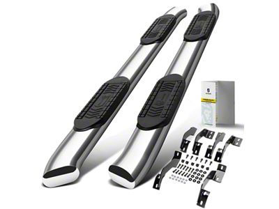 6-Inch Oval Bent Side Step Bars; Chrome (07-21 Tundra CrewMax)