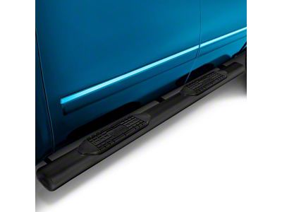 6-Inch Oval Straight Side Step Bars; Black (07-21 Tundra Double Cab)