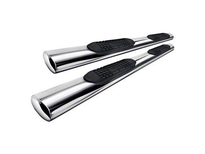 6-Inch Oval Straight Side Step Bars; Polished (07-21 Tundra Double Cab)
