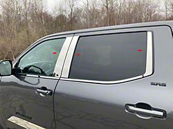 6-Piece Pillar Post Trim; Stainless Steel (22-25 Tundra CrewMax)