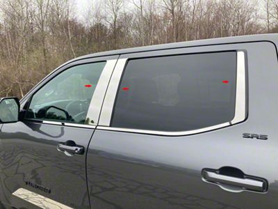 6-Piece Pillar Post Trim; Stainless Steel (22-25 Tundra CrewMax)