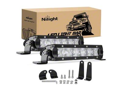 7-Inch Super Slim Single Row LED Light Bars; Flood Beam (Universal; Some Adaptation May Be Required)