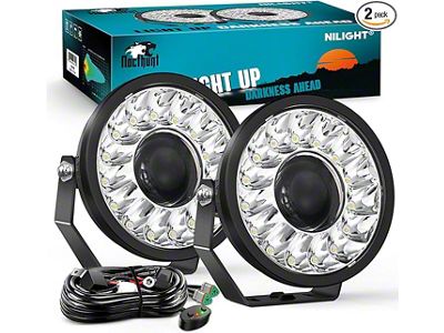 7-Inch White LED Off-Road Driving Lights with DRL; Spot Beam (Universal; Some Adaptation May Be Required)