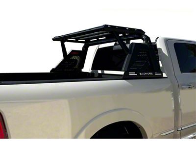 Armour II Roll Bar with 5.30-Inch Black Round Flood LED Lights and Basket; Black (07-25 Tundra)