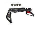 Atlas Roll Bar with 7-Inch Black Round LED Lights; Black (07-25 Tundra)