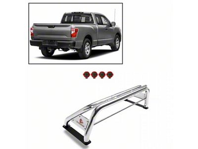 Atlas Roll Bar with 7-Inch Red Round LED Lights; Stainless Steel (07-25 Tundra)