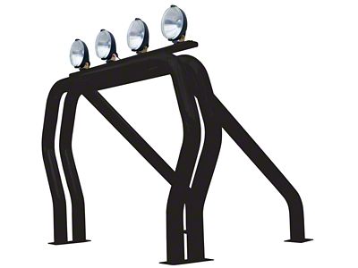 Go Rhino Double Bar/Single Kicker Bed Bar; Black (07-25 Tundra)